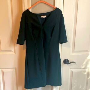 Trina Turk deep green dress w/front zipper!